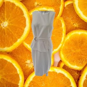 White House Black Market White Sleeveless Belted‎ Dress Size S